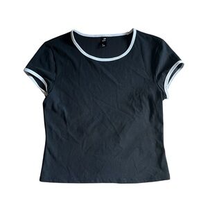 GAP GapFit Ribbed Black Crop Tee – M